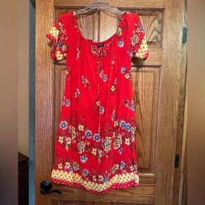 Shein Curve red floral dress NWOT